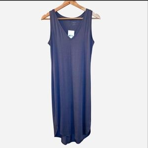 Daily Ritual Sleeveless Bluish Grey V-Neck Midi Dress